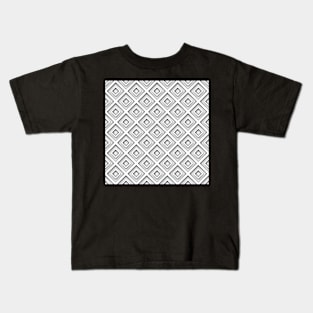 Monochrome Diamond 3d Rhombic Pattern Kids T-Shirt